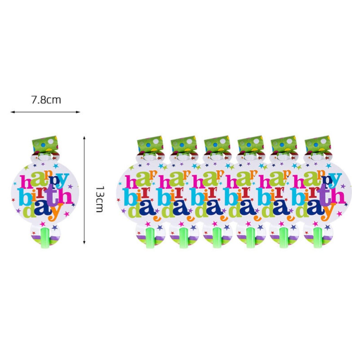 Set 6 Suflatori Happy Birthday, Embo, pentru Petrecere, Tematica Aniversare, 13x7.8 cm, Multicolor - imagine 4