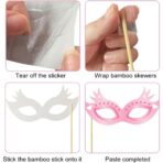 Set 60 de Accesorii pentru Petrecere, Embo, Tematica Nunta, Props pentru Coltul de Poze, Ochelari, Palarii, Mustata, Cravata, pentru Evenimente, Multicolor - imagine 3