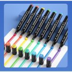 Set 60 Markere, Embo, pe Baza de Ulei, Dublu Capat, Subtire 1mm si Gros 6 mm, Geanta Depozitare, 15 cm, Multicolor - imagine 6
