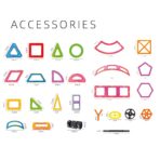 Set 60 Piese Magnetice de Constructie, Embo, Piese Mari, Magnetic Blocks, Forme Geometrice, 3 Ani, ABS, Magnet, 22 x 17.2 x 8.5 cm, Multicolor - imagine 5