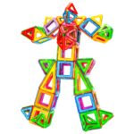 Set 60 Piese Magnetice de Constructie, Embo, Piese Mari, Magnetic Blocks, Forme Geometrice, 3 Ani, ABS, Magnet, 22 x 17.2 x 8.5 cm, Multicolor
