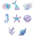 Set 8 Decoratiuni pentru Petrecere Sirena, Embo, Colectia Mermaid, Panglici Incluse, Multicolor - imagine 2