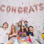 Set 8 Baloane din Folie Metalizata, Embo, Model Scris Congrats, Litere de 40 cm, Tema Absolvire, Baloane Party, Ambalaj Individual, Pai Inclus, Umflare cu Aer sau Heliu, Roz - imagine 5