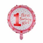 Set 8 Baloane din Folie Metalizată si din Latex, Embo, Figurine Cifra 1 Printesa 91cm, Stea 45 cm si Cerc 55 cm, Baloane Latex 30 cm, Tema Prima Aniversare, Ambalaj Individual, Pai Inclus, Umflare cu Aer sau Heliu, Roz - imagine 4