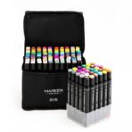 Set 80 Markere, Embo, pe Baza de Ulei, Dublu Capat, Subtire 1mm si Gros 6 mm, Geanta Depozitare, 15 cm, Multicolor - imagine 2