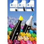 Set 80 Markere, Embo, pe Baza de Ulei, Dublu Capat, Subtire 1mm si Gros 6 mm, Geanta Depozitare, 15 cm, Multicolor - imagine 6