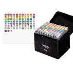 Set 80 Markere, Embo, pe Baza de Ulei, Dublu Capat, Subtire 1mm si Gros 6 mm, Geanta Depozitare, 15 cm, Multicolor