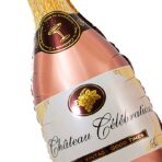 Set 9 Baloane din Folie Metalizată si din Latex, Embo, Model Sticla de Sampanie, Baloane Party, Bat si Adeziv Incluse, Umflare cu Aer sau Heliu, Roz Alb - imagine 3