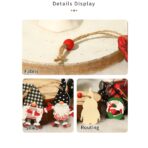 Set 9 Decoratiuni de Craciun din Lemn, Embo, cu Snur pentru Agatare in Brad, Model Mos Craciun Diferite Dimensiuni, 3 Modele, Multicolor - imagine 4