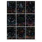 Set 9 Planse Razuibile, Embo, Scratch ArtCards, +3 Ani, de Razuit si de Colorat, 19 x 14 cm, Model Ocean, Multicolor - imagine 3