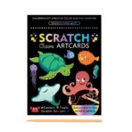 Set 9 Planse Razuibile, Embo, Scratch ArtCards, +3 Ani, de Razuit si de Colorat, 19 x 14 cm, Model Ocean, Multicolor