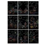 Set 9 Planse Razuibile, Embo, Scratch ArtCards, +3 Ani, de Razuit si de Colorat, 19 x 14 cm, Model Pirati, Multicolor - imagine 2