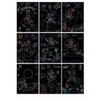 Set 9 Planse Razuibile, Embo, Scratch ArtCards, +3 Ani, de Razuit si de Colorat, 19 x 14 cm, Model Sirene, Multicolor - imagine 3