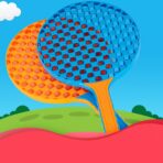 Set  Badminton pentru Copii, Embo, 2 Palete, 3 Mingi, Pentru Joaca si Antrenament, Albastru Portocaliu - imagine 4