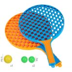 Set  Badminton pentru Copii, Embo, 2 Palete, 3 Mingi, Pentru Joaca si Antrenament, Albastru Portocaliu - imagine 8