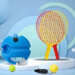 Set Badminton pentru Copii, Embo, Doua Palete, Fluturas, 2 Mingi, Minge cu Elastic pentru Antrenament, Suport de Prindere Stabil, 40.5x23 cm, Rosu Galben - imagine 8