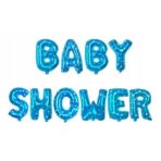 Set Baloane din Folie Metalizata, Embo, Model Baby Shower, Litere de 40 cm, Baloane Party, Ambalaj Individual, Pai, Ata si Adeziv Incluse, Umflare cu Aer sau Heliu, Albastru - imagine 2