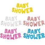Set Baloane din Folie Metalizata, Embo, Model Baby Shower, Litere de 40 cm, Baloane Party, Ambalaj Individual, Pai, Ata si Adeziv Incluse, Umflare cu Aer sau Heliu, Roz - imagine 3