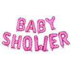 Set Baloane din Folie Metalizata, Embo, Model Baby Shower, Litere de 40 cm, Baloane Party, Ambalaj Individual, Pai, Ata si Adeziv Incluse, Umflare cu Aer sau Heliu, Roz - imagine 4