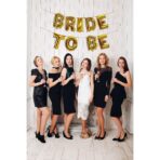 Set Baloane din Folie Metalizata, Embo, Model Bride to Be, Litere de 40 cm, Baloane Party, Ambalaj Individual, Pai Inclus, Umflare cu Aer sau Heliu, Auriu - imagine 2