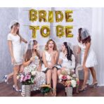Set Baloane din Folie Metalizata, Embo, Model Bride to Be, Litere de 40 cm, Baloane Party, Ambalaj Individual, Pai Inclus, Umflare cu Aer sau Heliu, Auriu - imagine 7