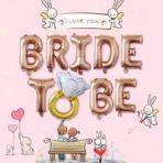 Set Baloane din Folie Metalizată, Embo, Model Bride To Be, Litere de 40 cm, Baloane Party, Ambalaj Individual, Pai Inclus, Umflare cu Aer sau Heliu, Roz - imagine 2