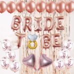 Set Baloane din Folie Metalizată, Embo, Model Bride To Be, Litere de 40 cm, Baloane Party, Ambalaj Individual, Pai Inclus, Umflare cu Aer sau Heliu, Roz - imagine 3
