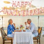 Set Baloane din Folie Metalizata, Embo, Model Happy Anniversary, Litere de 40 cm, Baloane Party, Ambalaj Individual, Pai Inclus, Umflare cu Aer sau Heliu, Roz - imagine 3