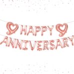 Set Baloane din Folie Metalizata, Embo, Model Happy Anniversary, Litere de 40 cm, Baloane Party, Ambalaj Individual, Pai Inclus, Umflare cu Aer sau Heliu, Roz - imagine 14