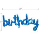 Set Baloane din Folie Metalizata, Embo, Model Happy Birthday, 45x85 cm, 45x124cm, Baloane Party, Ambalaj Individual, Pai Inclus, Umflare cu Aer sau Heliu, Albastru - imagine 2