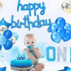 Set Baloane din Folie Metalizata, Embo, Model Happy Birthday, 45x85 cm, 45x124cm, Baloane Party, Ambalaj Individual, Pai Inclus, Umflare cu Aer sau Heliu, Albastru - imagine 6