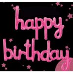 Set Baloane din Folie Metalizata, Embo, Model Happy Birthday, 45x85 cm, 45x124cm, Baloane Party, Ambalaj Individual, Pai Inclus, Umflare cu Aer sau Heliu, Roz - imagine 4