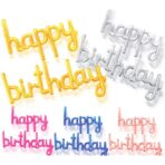 Set Baloane din Folie Metalizata, Embo, Model Happy Birthday, 45x85 cm, 45x124cm, Baloane Party, Ambalaj Individual, Pai Inclus, Umflare cu Aer sau Heliu, Roz - imagine 5