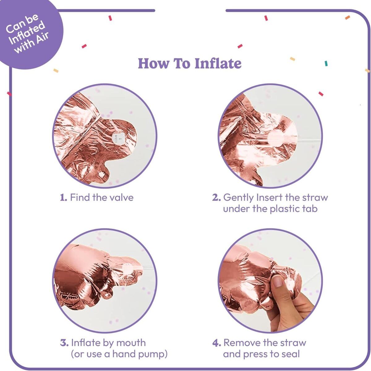 Set Baloane din Folie Metalizata, Embo, Model Happy Birthday, 45x85 cm, 45x124cm, Baloane Party, Ambalaj Individual, Pai Inclus, Umflare cu Aer sau Heliu, Roz - imagine 8