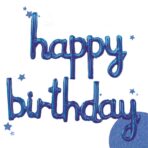 Set Baloane din Folie Metalizata, Embo, Model Happy Birthday, 45x85 cm, 45x124cm, Baloane Party, Ambalaj Individual, Pai Inclus, Umflare cu Aer sau Heliu, Albastru - imagine 4