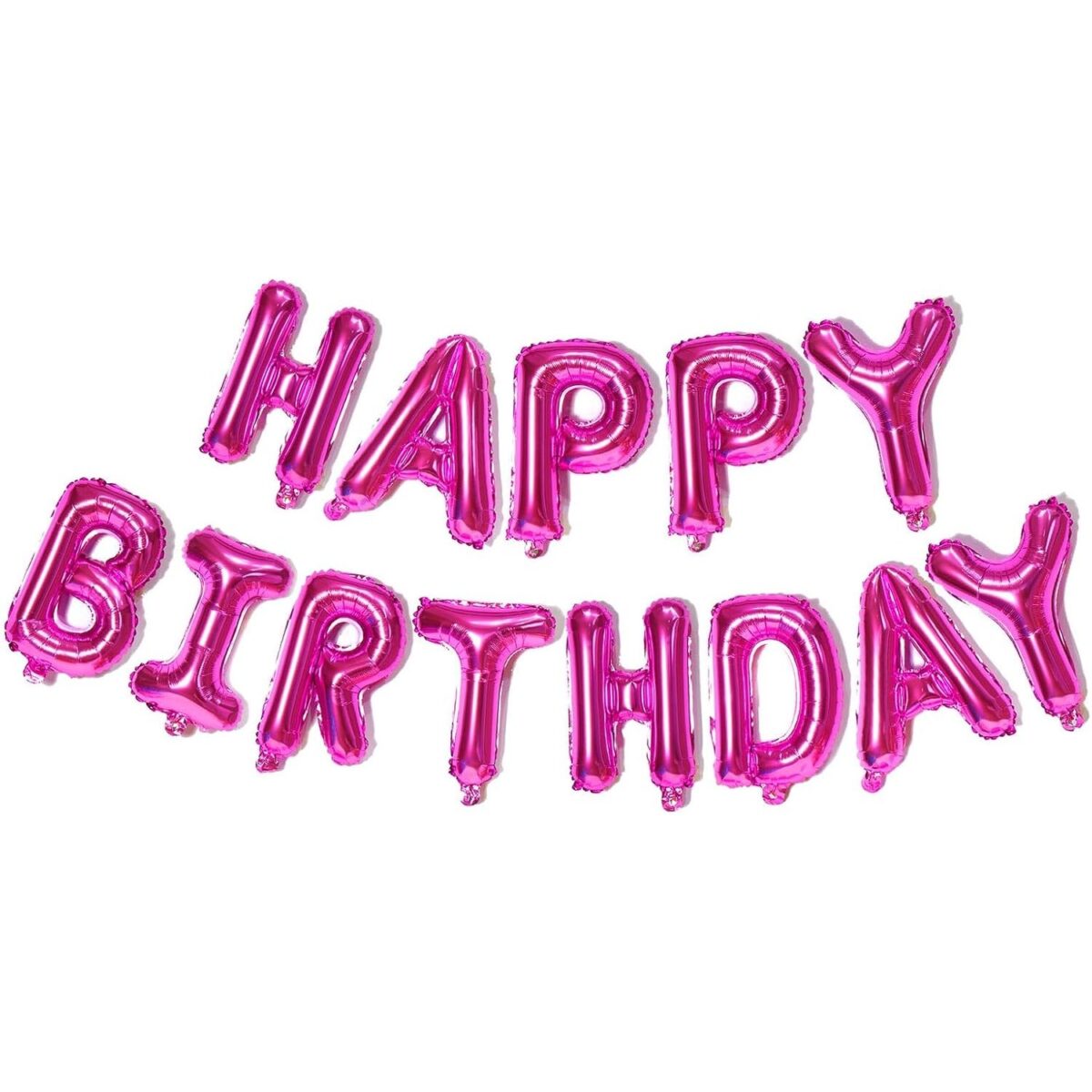 Set Baloane din Folie Metalizata, Embo, Model Happy Birthday, Litere de 40 cm, Baloane Party, Ambalaj Individual, Pai, Ata si Adeziv Incluse, Umflare cu Aer sau Heliu, Mov - imagine 2
