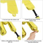 Set Baloane din Folie Metalizata, Embo, Model Just Married, Litere de 40 cm, Baloane Party, Ambalaj Individual, Pai, Ata si Adeziv Incluse, Umflare cu Aer sau Heliu, Auriu - imagine 5