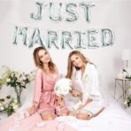 Set Baloane din Folie Metalizata, Embo, Model Just Married, Litere de 40 cm, Baloane Party, Ambalaj Individual, Pai, Ata si Adeziv Incluse, Umflare cu Aer sau Heliu, Argintiu - imagine 4