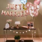 Set Baloane din Folie Metalizata, Embo, Model Just Married, Litere de 40 cm, Baloane Party, Ambalaj Individual, Pai, Ata si Adeziv Incluse, Umflare cu Aer sau Heliu, Roz - imagine 5