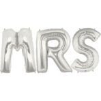 Set Baloane din Folie Metalizata, Embo, Figurine Litere, Model MR&MRS, Tema Nunta, 40 cm, Baloane Party, Ambalaj Individual, Pai inclus, Umflare cu Aer sau Heliu, Argintiu - imagine 4