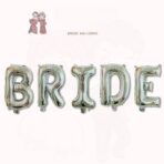 Set Baloane din Folie Metalizata, Embo, Model Scris Bride, Litere de 100 cm, Tema Iubire, Baloane Party, Ambalaj Individual, Pai Inclus, Umflare cu Aer sau Heliu, Argintiu - imagine 6
