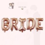 Set Baloane din Folie Metalizata, Embo, Model Scris Bride, Litere de 100 cm, Tema Iubire, Baloane Party, Ambalaj Individual, Pai Inclus, Umflare cu Aer sau Heliu, Roz - imagine 6