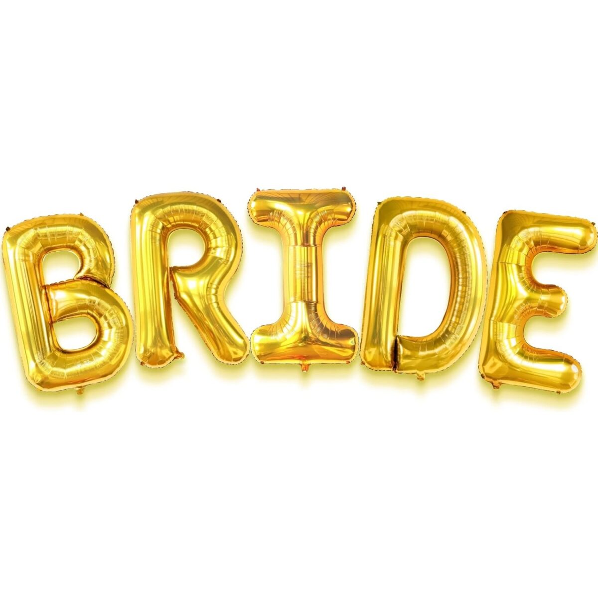 Set Baloane din Folie Metalizata, Embo, Model Scris Bride, Litere de 40 cm, Tema Iubire, Baloane Party, Ambalaj Individual, Pai Inclus, Umflare cu Aer sau Heliu, Auriu - imagine 6