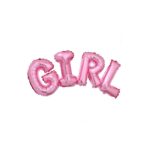 Set Baloane din Folie Metalizată, Embo, Model Scris Girl, 43x106.5 cm, Tematica Baby Shower, Baloane Party, Ambalaj Individual, Pai Inclus, Umflare cu Aer sau Heliu, Roz - imagine 5