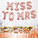 Set Baloane din Folie Metalizata, Embo, Model Scris Miss to Mrs, Litere de 40 cm, Tema Iubire, Baloane Party, Ambalaj Individual, Pai Inclus, Umflare cu Aer sau Heliu, Roz - imagine 2