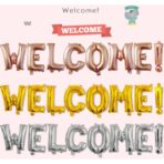 Set Baloane din Folie Metalizata, Embo, Model WELCOME!, Litere de 40 cm, Baloane Party, Ambalaj Individual, Pai Inclus, Umflare cu Aer sau Heliu, Roz - imagine 6