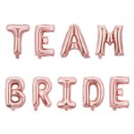 Set Baloane din Folie Metalizata, Embo, Model Team Bride, Litere de 40 cm, Tema Iubire, Baloane Party, Ambalaj Individual, Pai Inclus, Umflare cu Aer sau Heliu, Roz