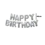 Set 13 Baloane Folie, Embo, Tip Ghirlanda, Model Happy Birthday, 40 cm, Argintiu - imagine 3