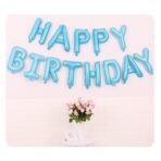 Set baloane folie Embo, Happy Birthday, 40 cm, baby blue - imagine 3