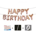Set baloane folie Embo, Happy Birthday, 40 cm, rose gold - imagine 5